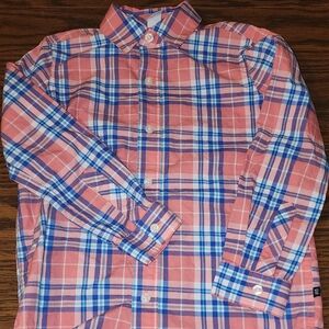 GAP Kids Plaid Shirt in Coral and Blue